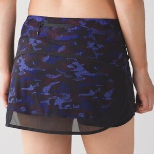 Lululemon Hotty Hot Skirt II Hounds Camo Emperor Purple Black Size 12 Skort